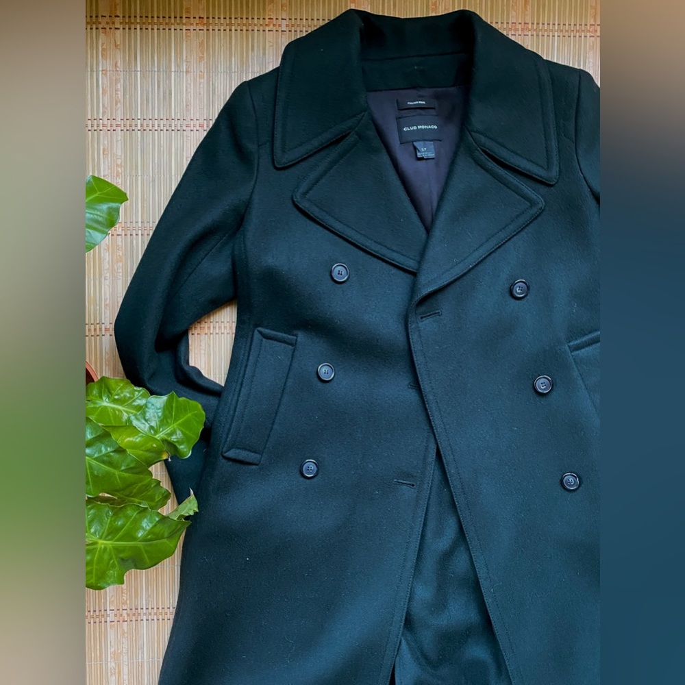 Club Monaco Green Wool Peacoat